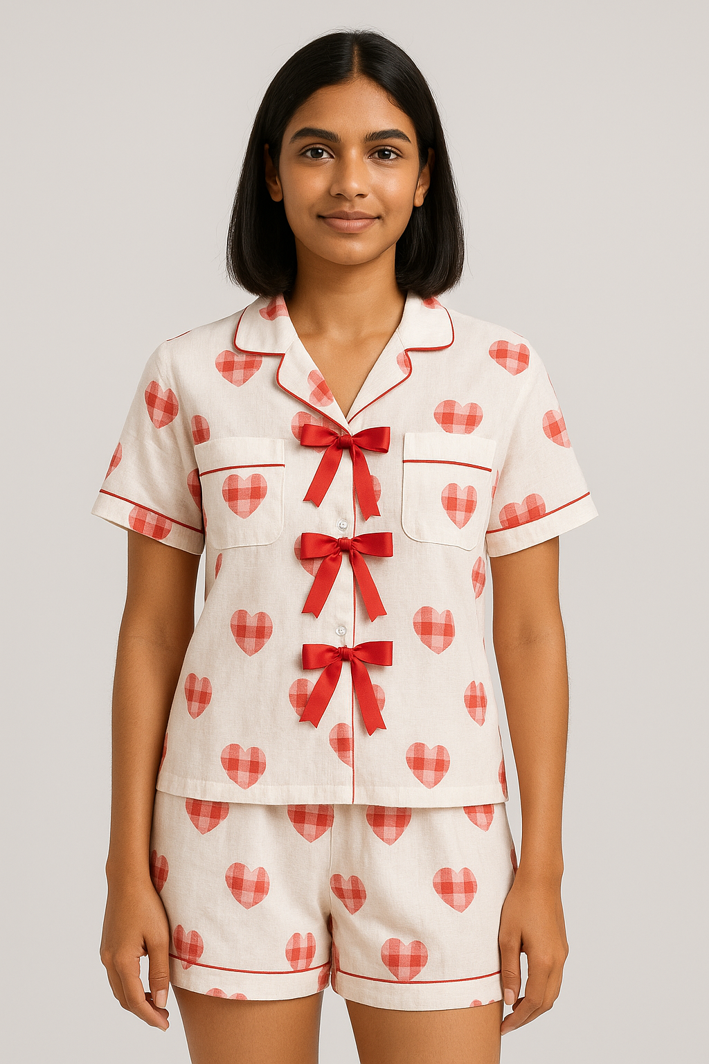 Checkered Heart | Shirt & Shorts Set