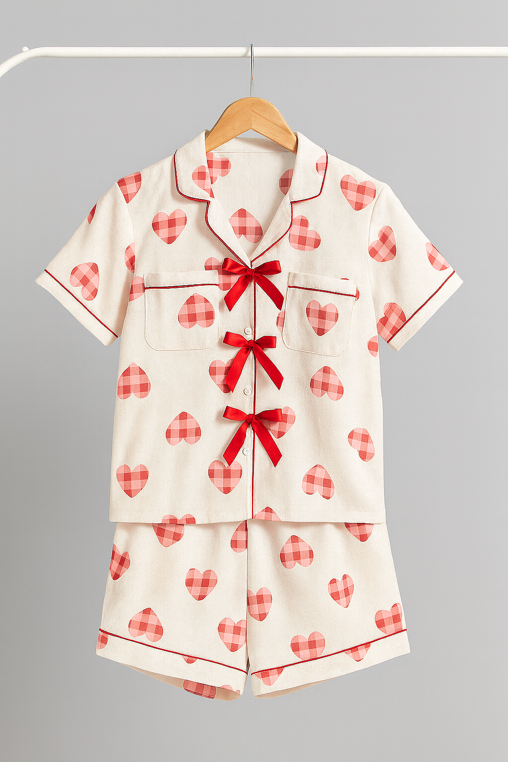 Checkered Heart | Shirt & Shorts Set