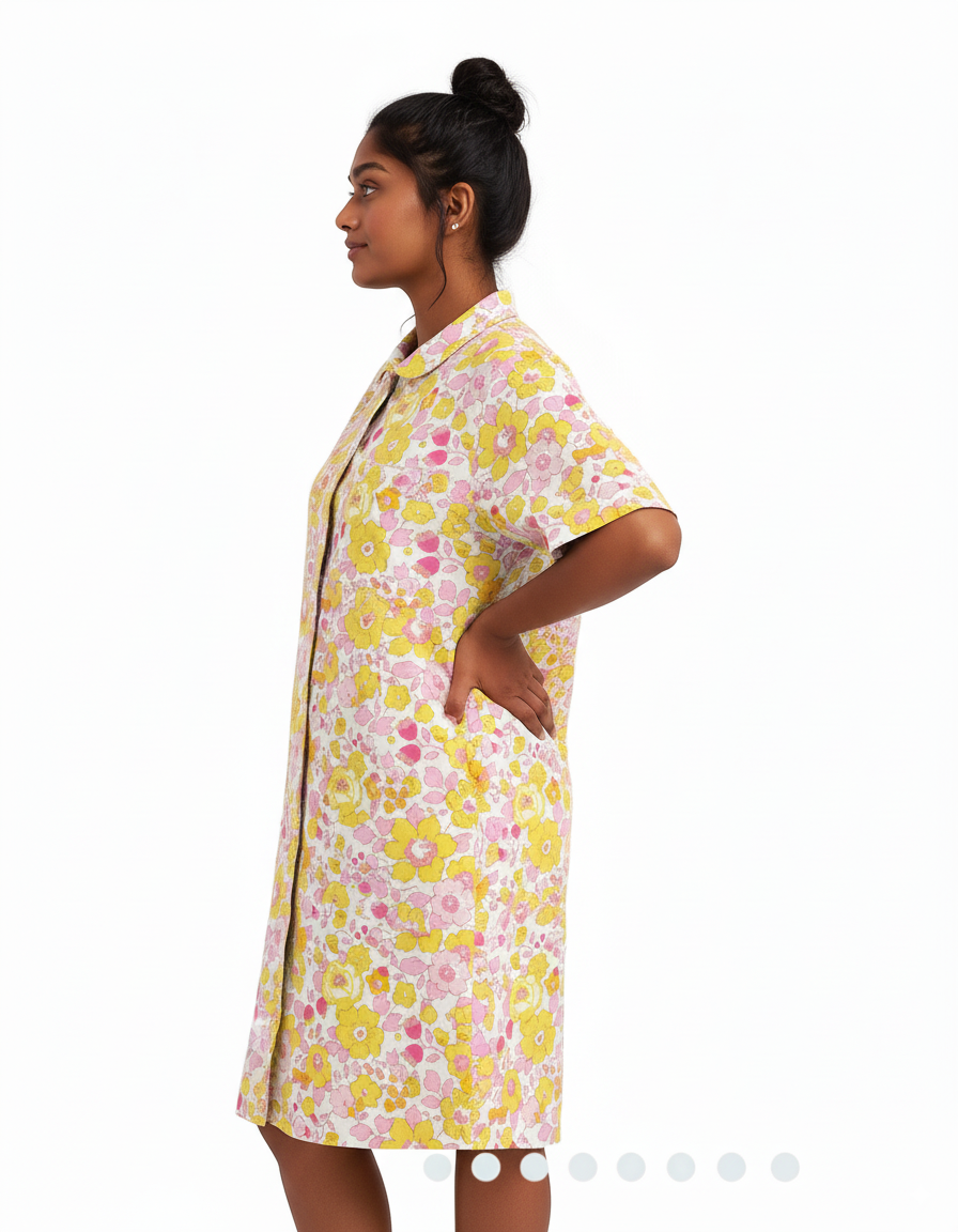 Golden Petals | Shirt Dress