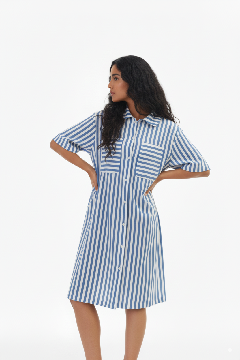 Deep Sea Lines | Shirt Dress