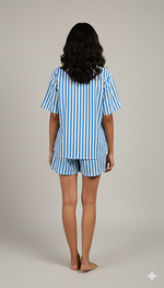 Deep Sea Lines | Braless Short Set & Shirt