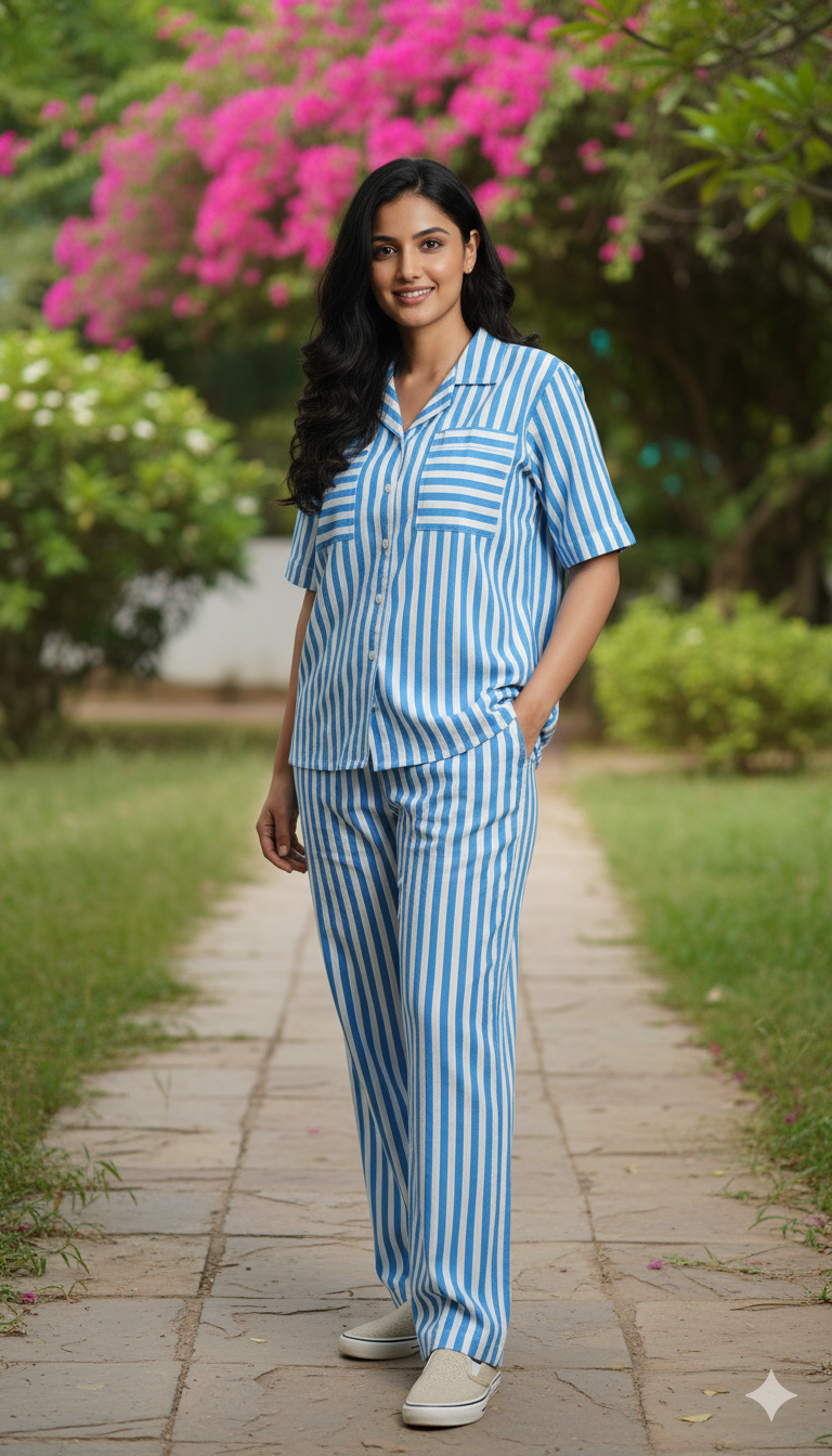 Deep Sea Lines | Shirt & Full Pant Set