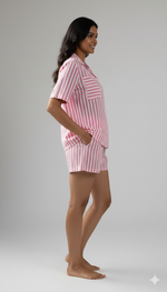 Rosewood Stripes | Braless Short Set & Shirt
