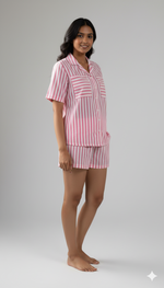 Rosewood Stripes | Braless Short Set & Shirt