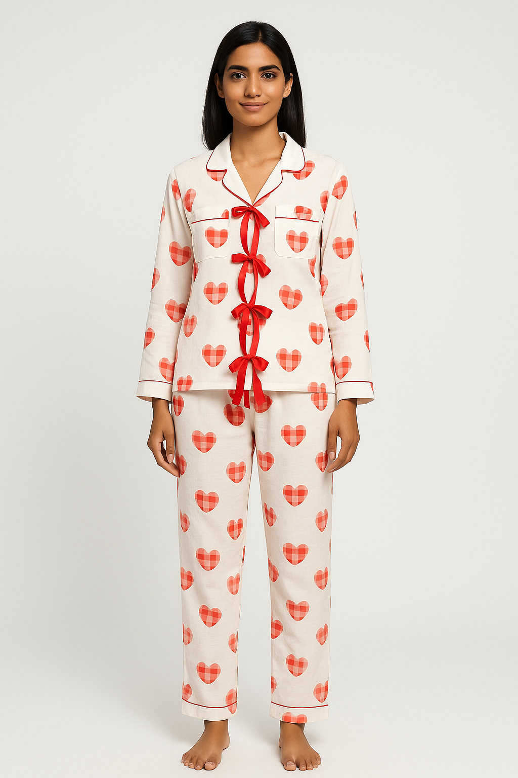 Checkered Heart | Full Sleeve & Full Pant Set